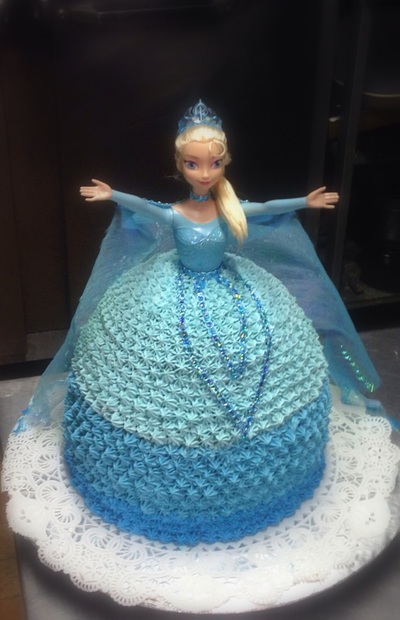 Elsa from Frozen doll cake