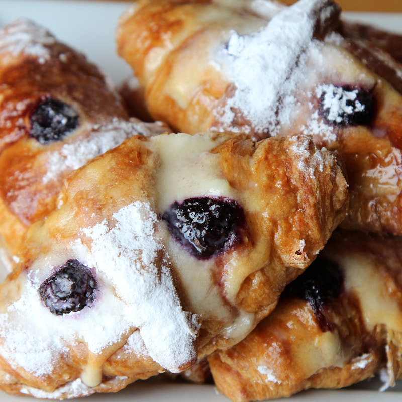 Blueberry and Cream Cheese Dessert Croissants at Crust2Crumb, Trinidad