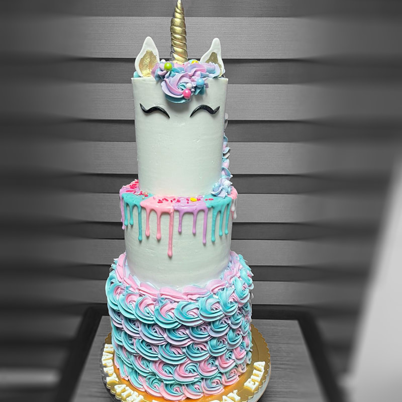 3 Tier Unicorn Cake