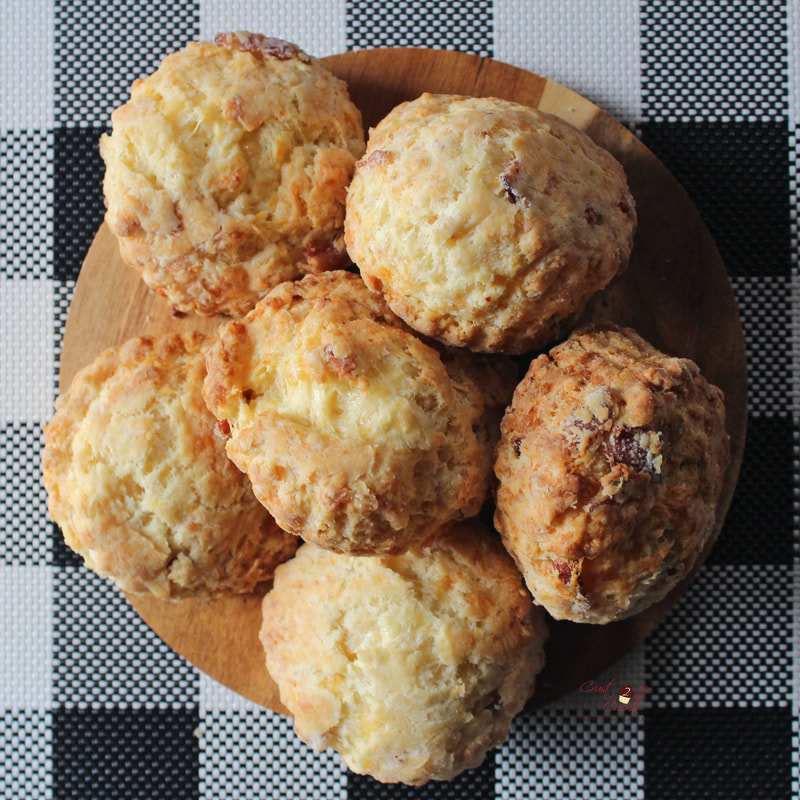 Cheese and Bacon, and Cheddar and Chive Scones
